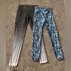 Black Ombre Legging & Blue Wave Print Legging Set